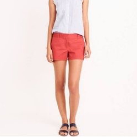 j crew red shorts